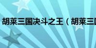 胡萊三國決斗之王(胡萊三國誰是單挑之王)