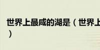 世界上最咸的湖是(世界上最咸的湖是什么湖)