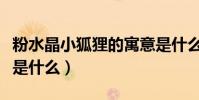 粉水晶小狐貍的寓意是什么(粉晶狐貍的含義是什么)