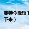 菲特今晚留下來是指哪一部動畫（菲特今晚留下來）
