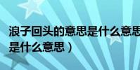 浪子回頭的意思是什么意思(誰知道浪子回頭是什么意思)