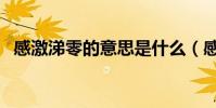 感激涕零的意思是什么(感激涕零的意思)