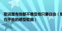 歌詞里有他都不難受他只要自由(歌詞中有他只要自由他不在乎我的感受歌曲)