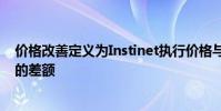 價格改善定義為Instinet執行價格與執行時的最佳報價之間的差額