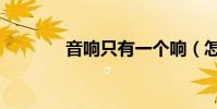 音響只有一個響(怎么回事)