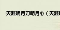 天涯明月刀明月心(天涯明月刀明月心)