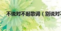 不說對不起歌詞(別說對不起全部歌詞)