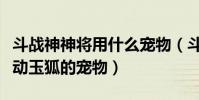 斗戰神神將用什么寵物(斗戰神現在最適合移動玉狐的寵物)
