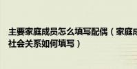 主要家庭成員怎么填寫配偶(家庭成員一欄中家翁與媳婦的社會關系如何填寫)