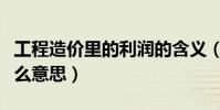 工程造價里的利潤的含義(工程造價讓利是什么意思)