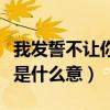 我發誓不讓你等候（陪你做你想做的無論如何是什么意）