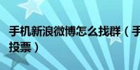 手機新浪微博怎么找群(手機新浪微博怎么弄投票)