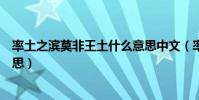 率土之濱莫非王土什么意思中文(率土之濱莫非王土什么意思)