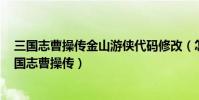 三國志曹操傳金山游俠代碼修改(怎么用金山游俠V修改三國志曹操傳)