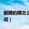 眼睛的睛怎么組詞兩字詞語（眼睛的睛怎么組詞）