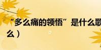 “多么痛的領悟”是什么歌(歌名及歌詞是什么)