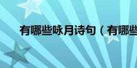 有哪些詠月詩句(有哪些詠月的詩句)