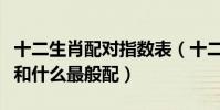 十二生肖配對指數表(十二生肖配對指數什么和什么最般配)