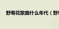 野菊花歌曲什么年代(野菊花歌詞介紹)