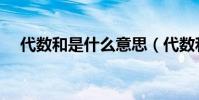 代數和是什么意思(代數和是什么意思)