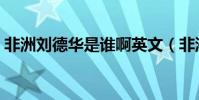 非洲劉德華是誰啊英文(非洲劉德華是誰啊)