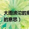 大雨滂沱的意思是代表什么生肖的（大雨滂沱的意思）