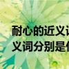 耐心的近義詞什么?（尋常、緣故、耐心的近義詞分別是什么）