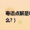粵語點解是啥意思（點解是什么意思,廣東話么?）