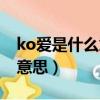ko愛是什么意思網絡用語（網絡詞ko是什么意思）