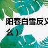 陽春白雪反義詞是什么（陽春白雪反義詞是什么）