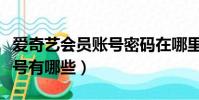 愛奇藝會員賬號密碼在哪里看(愛奇藝會員賬號有哪些)