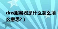 dns服務器是什么怎么填(DNS服務器是什么意思?)
