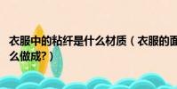 衣服中的粘纖是什么材質(衣服的面料成分是粘纖,粘纖是什么做成?)