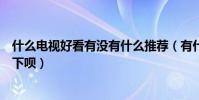 什么電視好看有沒有什么推薦(有什么好看的電視機推薦一下唄)