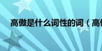 高傲是什么詞性的詞(高傲是什么意思)