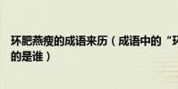 環肥燕瘦的成語來歷(成語中的“環肥燕瘦”中的“燕”指的是誰)
