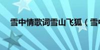 雪中情歌詞雪山飛狐(雪中情歌詞全文)