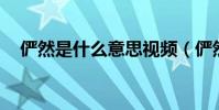 儼然是什么意思視頻(儼然是.什么意思)