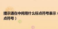 提示語在中間用什么標點符號表示(提示語在中間用什么標點符號)