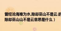 曾經滄海難為水,除卻巫山不是云.的意思(曾經滄海難為水除卻巫山山不是云意思是什么)