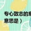 專心致志的意思是什么最佳答案（專心致志的意思是）