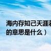 海內存知己天涯若比鄰的意思視頻（海內存知己天涯若比鄰的意思是什么）
