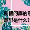 刨根問底的意思是什么標準答案（刨根問底的意思是什么?）