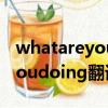 whatareyoudoing翻譯成中文（Whatareyoudoing翻譯成中文）