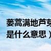 蔞蒿滿地蘆芽短是什么季節（蔞蒿滿地蘆芽短是什么意思）