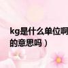 kg是什么單位啊是公斤的意思嗎（kg是什么單位啊是公斤的意思嗎）