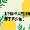 1個標準大氣壓等于多少千帕（一標準大氣壓等于多少千帕等于多少帕）