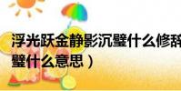 浮光躍金靜影沉璧什么修辭(浮光躍金靜影沉璧什么意思)