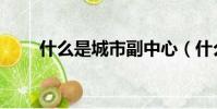 什么是城市副中心(什么是城市圈)