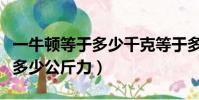一牛頓等于多少千克等于多少克(一牛頓等于多少公斤力)